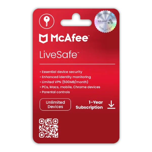 McAfee LiveSafe - Unlimited Devices for 1 Year